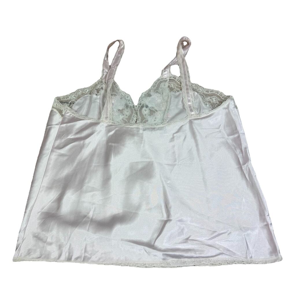 Vintage Lindsey Blake Pink Camisole Large Satin Lace Floral Embroidery Beaded - Picture 7 of 11